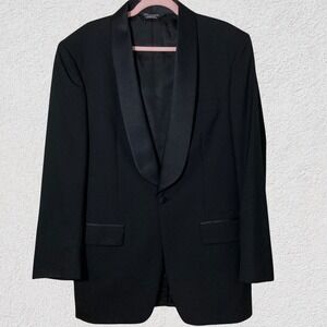 Jos. A. Bank 100% Wool‎ Tuxedo Jacket Men's 40L Black Shawl Lapel Formal Blazer